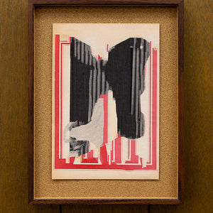 Tony Garifalakis, Untitled, 2018-19, from ‘Garage Romance’, unique inkjet print on Ilford smooth cotton paper, corkboard, and hand-stained Tasmanian oak, 46 x 35 x 4 cm
