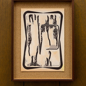 Tony Garifalakis, Untitled, 2018-19, from ‘Garage Romance’, unique inkjet print on Ilford smooth cotton paper, corkboard, and hand-stained Tasmanian oak, 46 x 35 x 4 cm