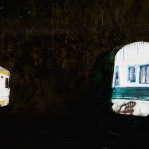 William Mackinnon, Not together but not apart, 2015, oil, acrylic and automotive enamel on synthetic canvas, 120 x 148 cm