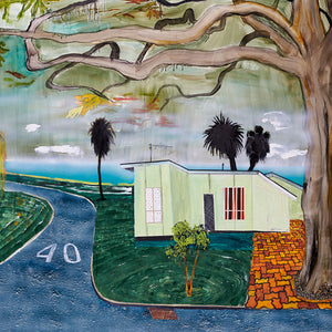 William Mackinnon, Slow down, 2015, oil, acrylic and automotive enamel on synthetic canvas, 150 x 200 cm