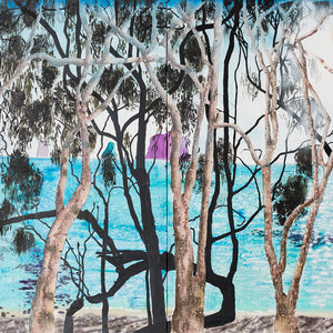 William Mackinnon, Strange Country, 2016, acrylic, oil and automotive enamel on linen, two panels, 200 x 150 cm each