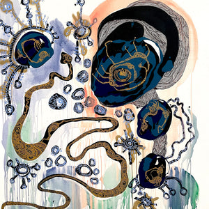 Zaachariaha Fielding, Untitled (206-22AS), 2022, acrylic and mixed media on linen, 197 x 180 cm