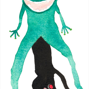 Pip Ryan, Frog Gimp, 2026, watercolour, gouache, pencil on paper, 12.5 × 7.5 cm