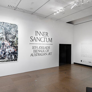 Clara Adolphs in the 'Adelaide Biennial of Australian Art: Inner Sanctum', at the Art Gallery of South Australia. Photo by Saul Steed