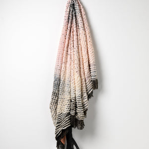 Sera Waters, Pestering Festering: Little deaths and little lives, 2024, repurposed and hand-dyed bedspread, negligee and string, glove, hook, approximately 130 x 45 cm (installed)
