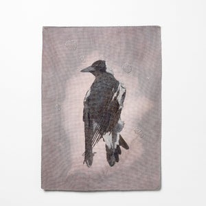 Sera Waters, Tragic Aloneness: redispersed back to earth, 2024, cotton and beads on hand-dyed fabric, 53 x 40 cm
