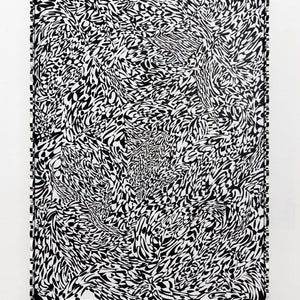 Hari Koutlakis, stillness in motion, 2026, acrylic on canvas, custom hand painted frame, 187 x 142 cm