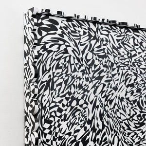 Hari Koutlakis, stillness in motion (detail), 2026, acrylic on canvas, custom hand painted frame, 187 x 142 cm