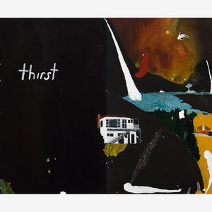 Richard Lewer, The Last Judgement, 2025, acrylic on unprimed canvas, 150 x 120 cm per panel (hexaptych)