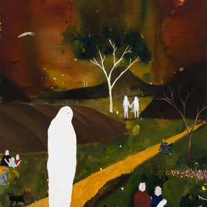 Richard Lewer, The Last Judgement (Panel Detail), 2025, acrylic on unprimed canvas, 150 x 120 cm per panel (hexaptych)