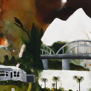 Richard Lewer, The Last Judgement (Panel Detail), 2025, acrylic on unprimed canvas, 150 x 120 cm per panel (hexaptych)