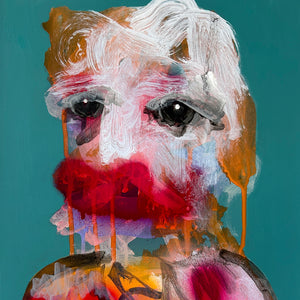 Sally Bourke, Untitled 10, 2026, acrylic on aluminium (framed), 30 x 25 cm
