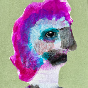Sally Bourke, Untitled 11, 2026, acrylic on ampersand (framed), 18 x 12.5 cm
