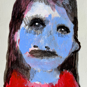 Sally Bourke, Untitled 12, 2026, acrylic on ampersand (framed), 18 x 12.5 cm