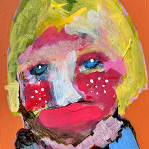 Sally Bourke, Untitled 14, 2026, acrylic on ampersand (framed), 18 x 12.5 cm