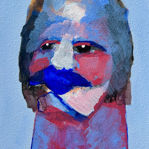Sally Bourke, Untitled 15, 2026, acrylic on ampersand (framed), 18 x 12.5 cm