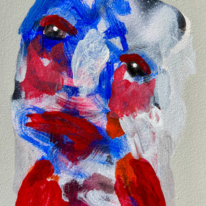 Sally Bourke, Untitled 18, 2026, acrylic on ampersand (framed), 18 x 12.5 cm