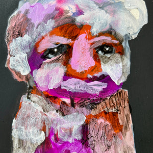 Sally Bourke, Untitled 19, 2026, acrylic on ampersand (framed), 18 x 12.5 cm