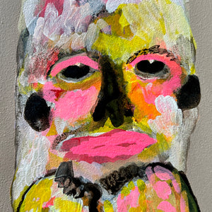 Sally Bourke, Untitled 21, 2026, acrylic on ampersand (framed), 18 x 12.5 cm