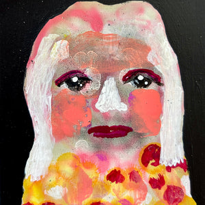 Sally Bourke, Untitled 24, 2026, acrylic on aluminium (framed), 10 x 8 cm