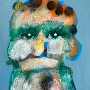 Sally Bourke, Untitled 26, 2026, acrylic on aluminium (framed), 10 x 8 cm