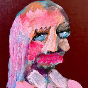 Sally Bourke, Untitled 28, 2026, acrylic on aluminium (framed), 10 x 8 cm