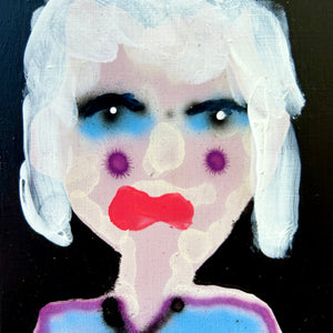 Sally Bourke, Untitled 31, 2026, acrylic on aluminium (framed), 10 x 8 cm