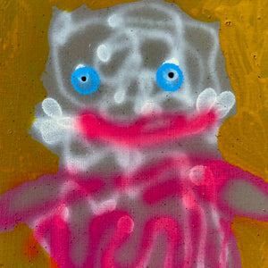 Sally Bourke, Untitled 32, 2026, acrylic on aluminium (framed), 10 x 8 cm