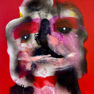 Sally Bourke, Untitled 35, 2026, acrylic on aluminium (framed), 10 x 8 cm