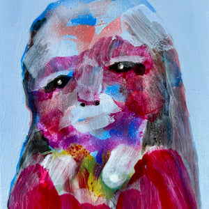 Sally Bourke, Untitled 37, 2026, acrylic on aluminium (framed), 10 x 8 cm