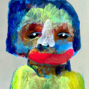 Sally Bourke, Untitled 42, 2026, acrylic on aluminium (framed), 10 x 8 cm