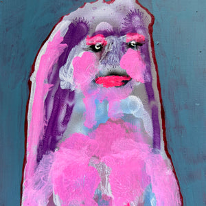 Sally Bourke, Untitled 45, 2026, acrylic on aluminium (framed), 10 x 8 cm