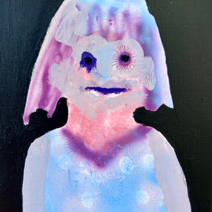 Sally Bourke, Untitled 47, 2026, acrylic on aluminium (framed), 10 x 8 cm