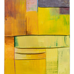 Bridie Gillman, Land marks, 2026, oil on sewn linen, 183 x 153 cm