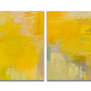 Bridie Gillman, Lunch looking, 2026, oil on linen, 137 x 107 cm each (diptych)