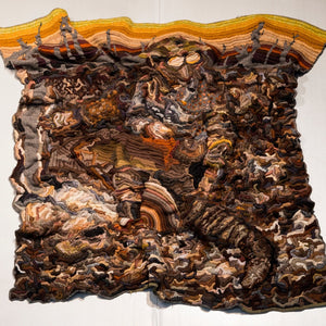 Sera Waters, Front-line on the Home front - Remembering Johns, re-purposed wool, army-issue woollen blankets, 175 x 155 cm  