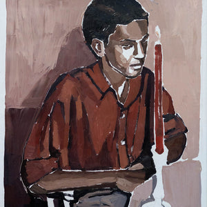 Clara Adolphs, Candlelight II, 2025, oil on linen, 85 x 61 cm