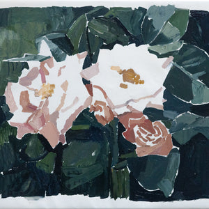 Clara Adolphs, Flowers, Flash (With Love), 2025, oil on linen, 51.5 x 61 cm