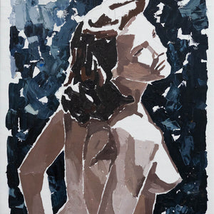 Clara Adolphs, Woman, Garden (Blue) II, 2025, oil on linen, 60 x 51 cm