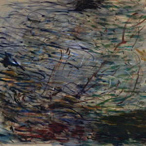 Georgia Spain, Deep sea divers, 2025, oil, oil stick, charcoal, and pastel on linen, 186 x 197.5 cm