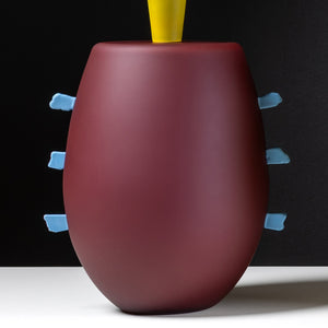 Drew Spangenberg, Container #16, 2025, blown, cold-worked and hot joined glass, sandblasted and sealed, 31 x 23.5 cm. Photography by Pippy Mount
