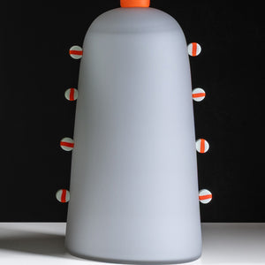 Drew Spangenberg, Container #20, 2025, blown, cold-worked and hot joined glass, sandblasted and sealed, 38.5 x 20 cm. Photography by Pippy Mount