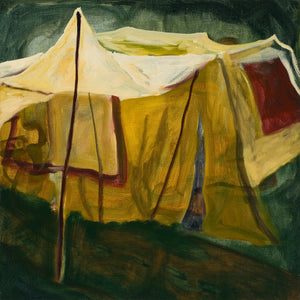 Ella Dunn, Can't even set up a tent, 2023, oil on canvas, 50.5 x 50.5 cm. Photography by Christian Capurro