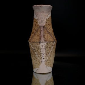 Fiona Roberts, Eruption, 2024, stoneware with underglaze, 24.5 x 11 x 11 cm