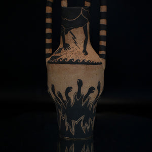 Fiona Roberts, Fury and Wrath (Storm, Drought and Flood), 2024, stoneware with underglaze, 28 x 11.5 x 11 cm