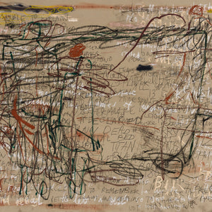 Georgia Spain, All the holes, 2025, oil, oil stick, charcoal, and pastel on unbleached cotton, 198 x 270 cm