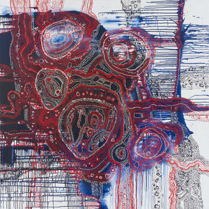 Zaachariaha Fielding, Untitled (318-25AS), 2025, acrylic on linen, 200 x 200 cm
