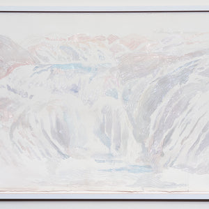 Amy Joy Watson, Falls, 2023, metallic thread and watercolour on paper, 101 x 162 cm