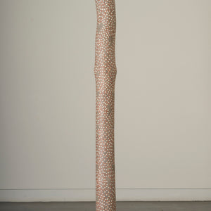 Garawan Waṉambi, Marraŋu (8549-21), 2021, natural pigments on Stringybark hollow pole, 211 x 19 cm