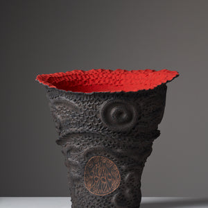 Josina Pumani, Untitled (475-25AS), 2025, hand-built stoneware and underglaze, 38 x 38 x 38 cm